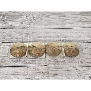 PIER ONE 1 Imports Floating Candles Set of 4 Gold And Ivory New NWT NIB
